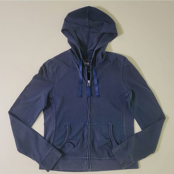 G.H. Bass & Co. Tops - G. H. Bass Women's Navy Full Zip Hoodie Long Sleeve Jacket